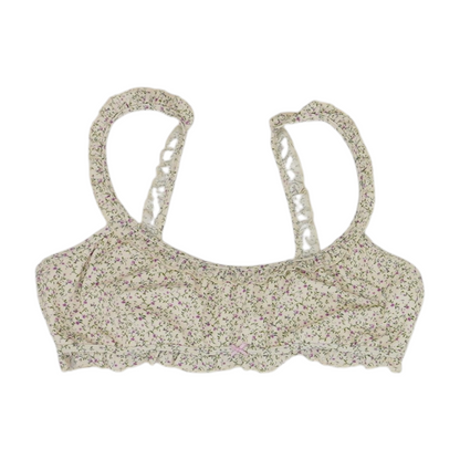 Beige Floral Swim Top
