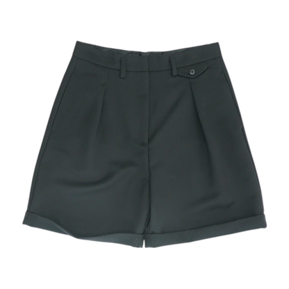 Black Solid Chino Shorts