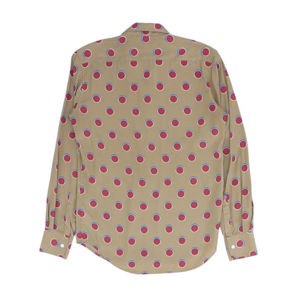 Brown Polka Dot Long Sleeve Button Down
