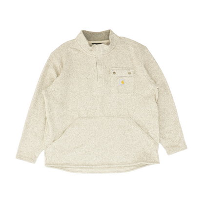 Beige Solid 1/4 Zip Pullover
