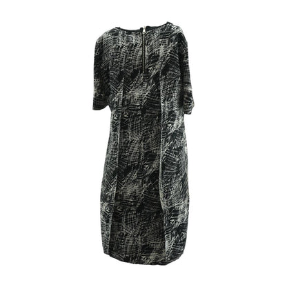 Black Geometric Midi Dress