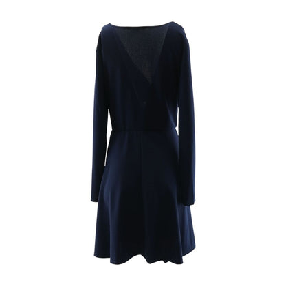 Navy Solid Midi Dress