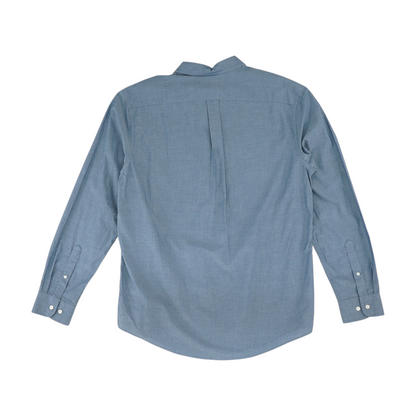 Blue Tall Solid Long Sleeve Button Down