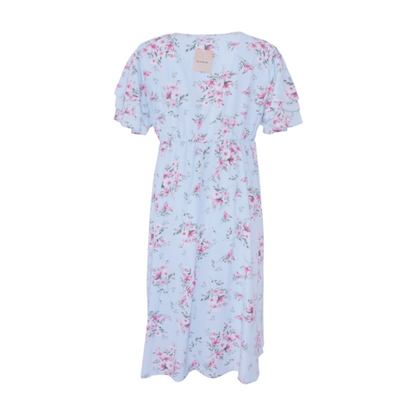 Blue Floral Midi Dress