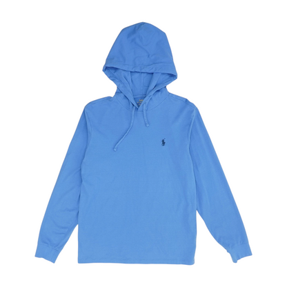 Blue Solid Hoodie Pullover
