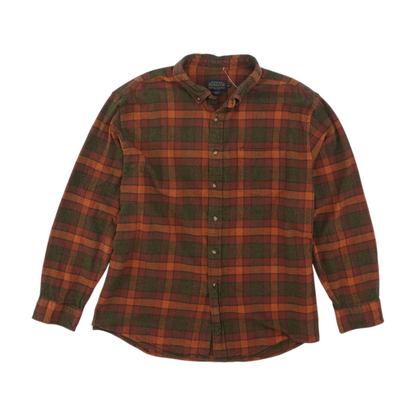 Rust Check Flannel Button Down