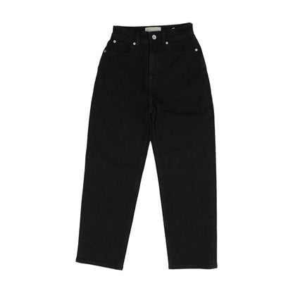 Black High Rise Straight Leg Jeans