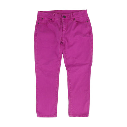 Pink Solid Slim Leg Jeans