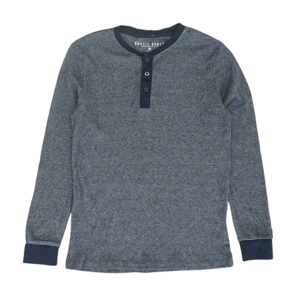 Navy Solid Henley T-Shirt
