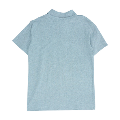 Gray Solid Short Sleeve Polo