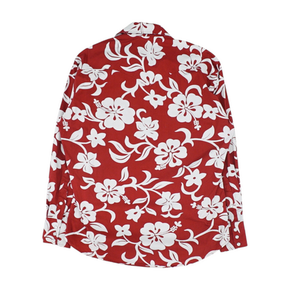 Red Floral Long Sleeve Button Down