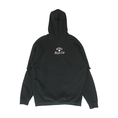 Black Solid Hoodie Pullover