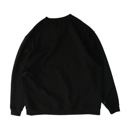 Black Solid Sweatshirt Pullover