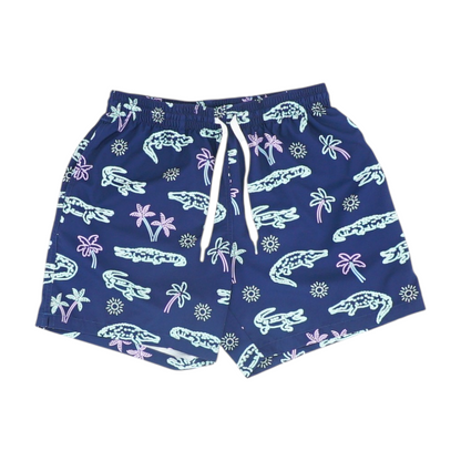 Navy Graphic Swim Bottom
