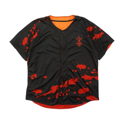 Black Graphic Short Sleeve Button Down