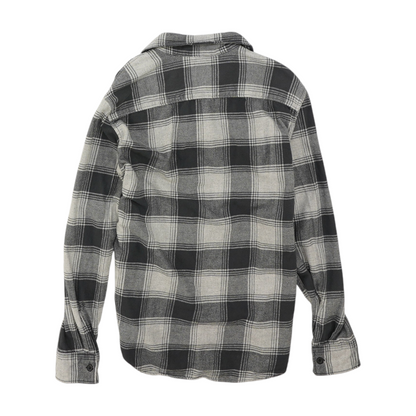 Gray Plaid Flannel Button Down
