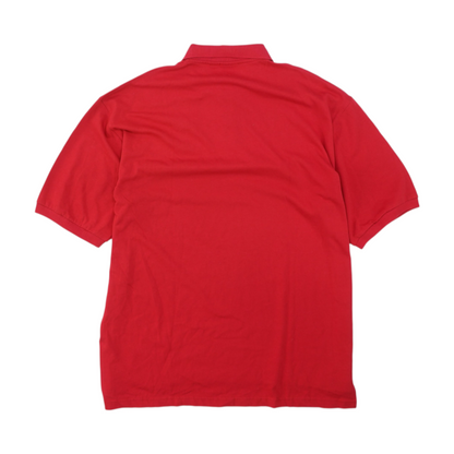 Vintage Red Solid Short Sleeve Polo