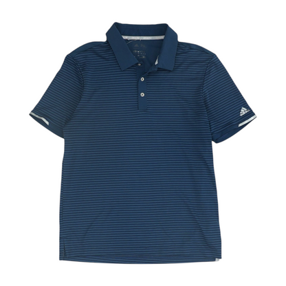Blue Striped Short Sleeve Polo