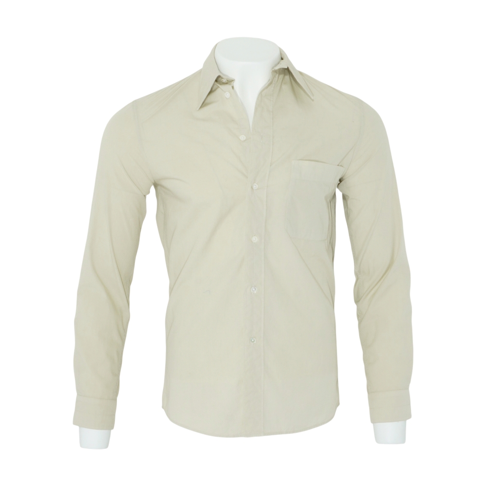 Khaki Solid Long Sleeve Button Down