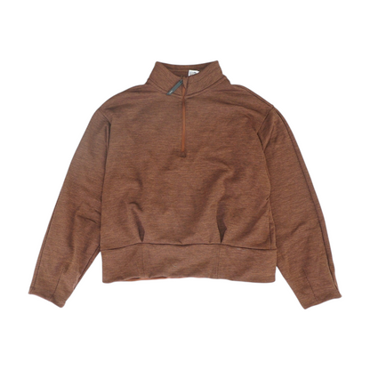 Brown Solid 1/4 Zip Pullover