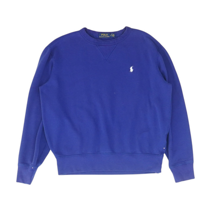 Blue Solid Sweatshirt Pullover