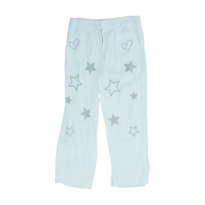 White Graphic Pants