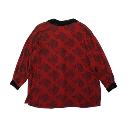 Vintage Red Floral Button Down