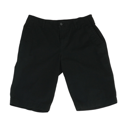 Black Solid Chino Shorts