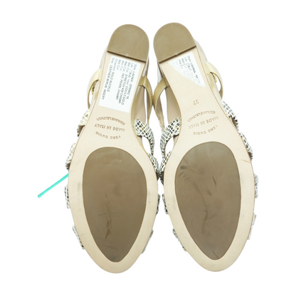 Cream Wedged Sandals