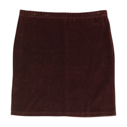 Burgundy Solid Midi Skirt