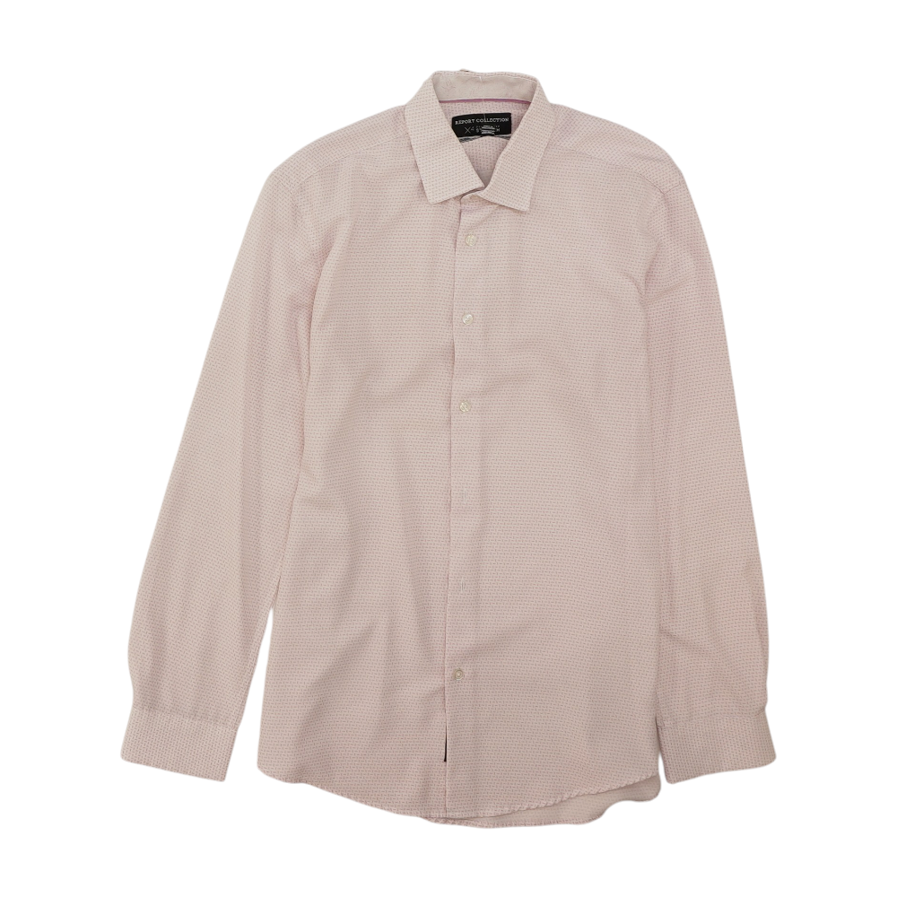 Pink Print Long Sleeve Button Down