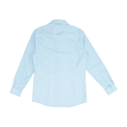 Blue Polka Dot Long Sleeve Button Down