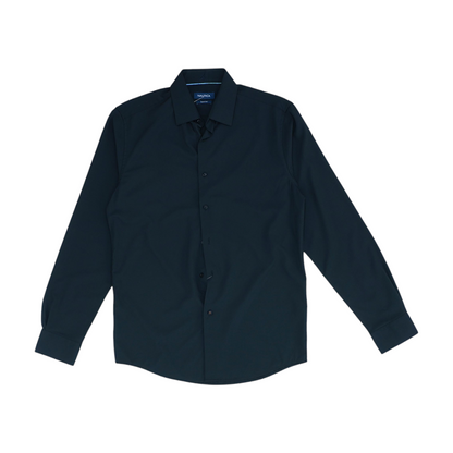 Black Solid Long Sleeve Button Down