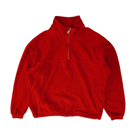 Red Solid 1/4 Zip Pullover