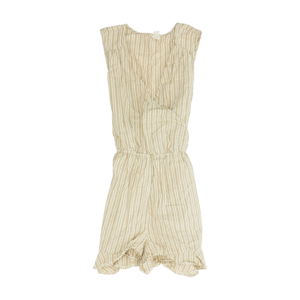 Beige Striped Romper