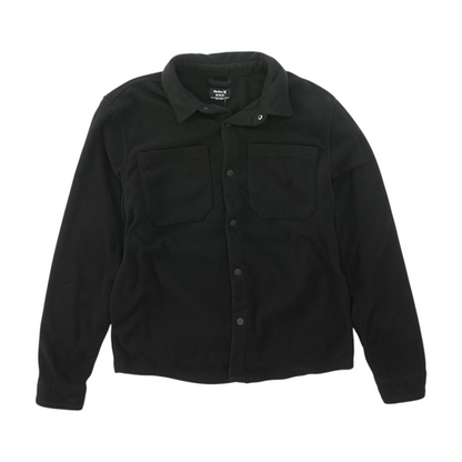 Black Solid Flannel Button Down