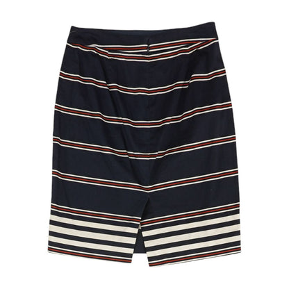 Navy Striped Midi Skirt