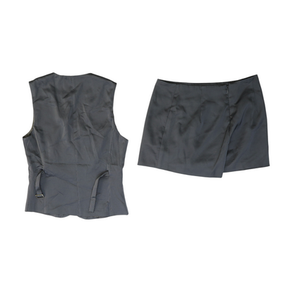 Gray Solid Short Set