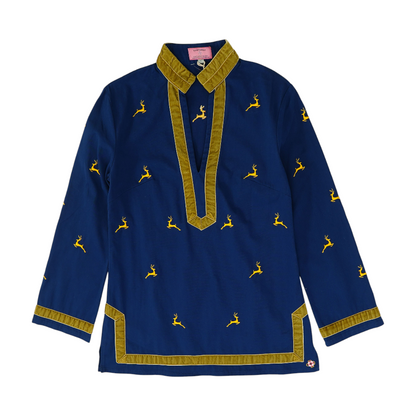 Navy Graphic Blouse