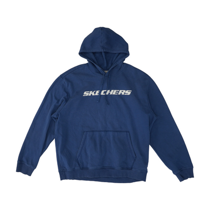 Blue Solid Hoodie Pullover