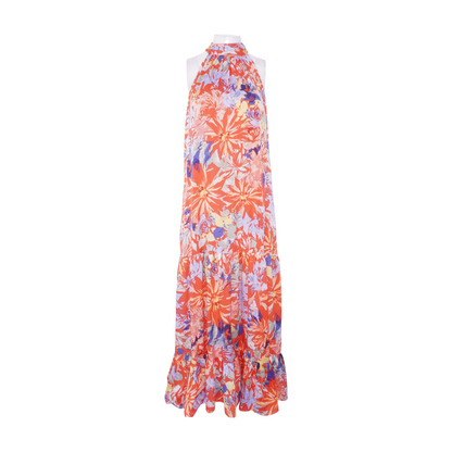 Red Abstract Maxi Dress