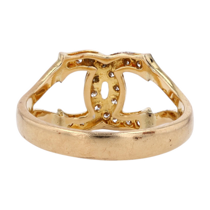 14K Yellow Gold Diamond Fashion Ring