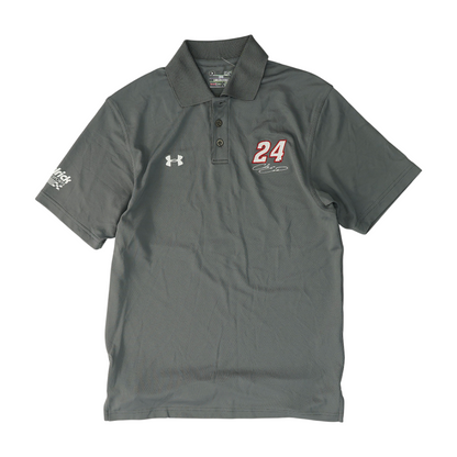 Gray Solid Short Sleeve Polo