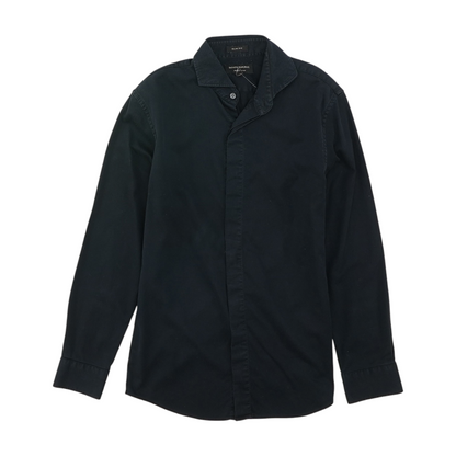 Navy Solid Long Sleeve Button Down