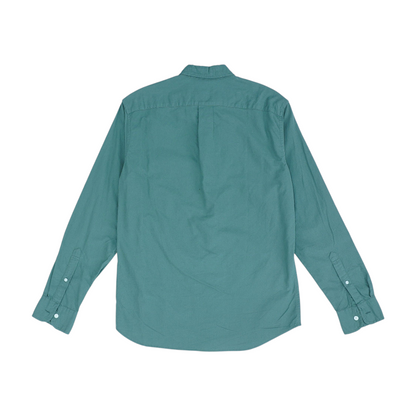 Green Solid Long Sleeve Button Down