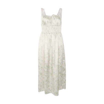 White Floral Midi Dress