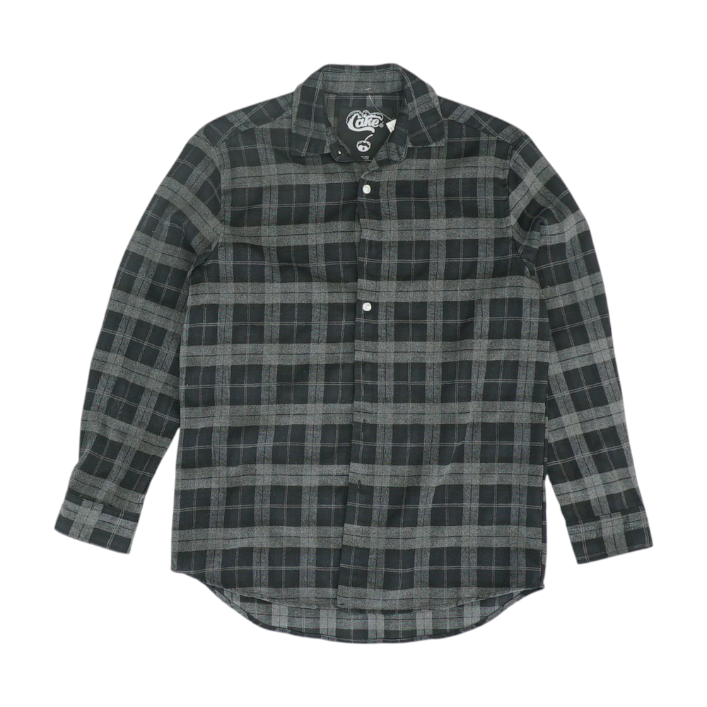 Gray Plaid Flannel Button Down