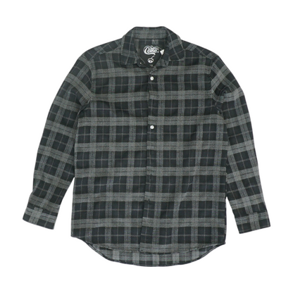 Gray Plaid Flannel Button Down
