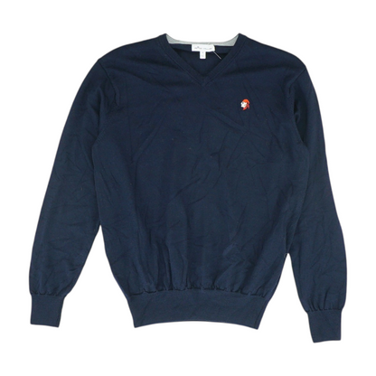 Navy Solid Pullover Sweater