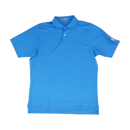 Blue Solid Short Sleeve Polo